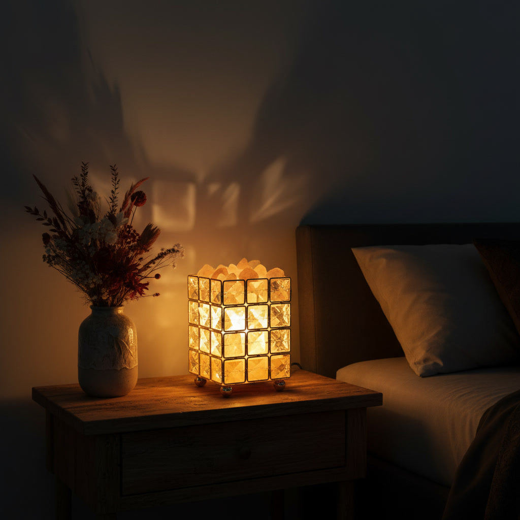 Crystal Cube Lamp - Ambient LED Bedside Table Light